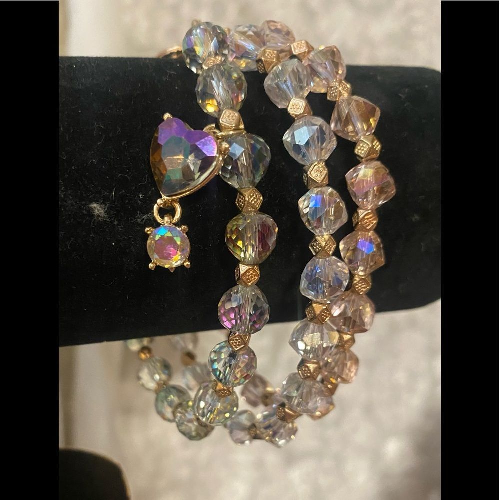 NWT Beautiful three strand Crystal Stack bracelet
